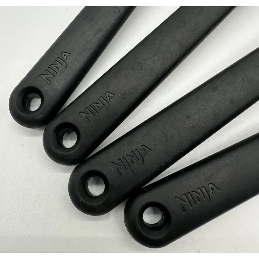 Ninja 4 Piece Cooking Utensil Set Black Spatula Spoon Slotted Spoon Pasta Fork